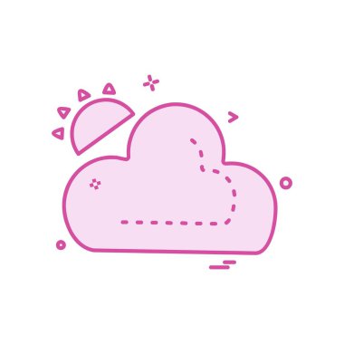 Bulut simgesi tasarım, renkli vektör çizim