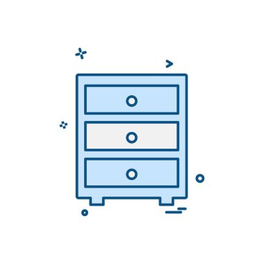 Mobilya simgesi tasarım, renkli vektör çizim