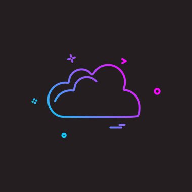 Bulut simgesi tasarım, renkli vektör çizim