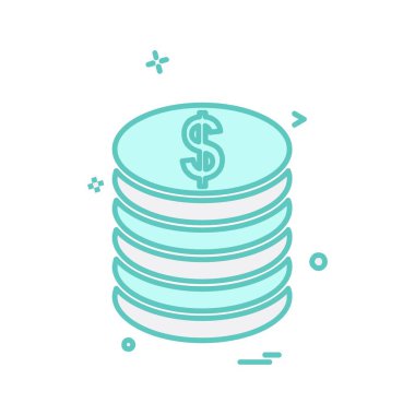 Dolar simgesi tasarım, renkli vektör çizim