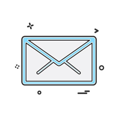 E-posta simgesi tasarım, renkli vektör çizim