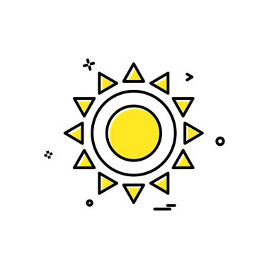 Güneş simgesi tasarım, renkli vektör çizim
