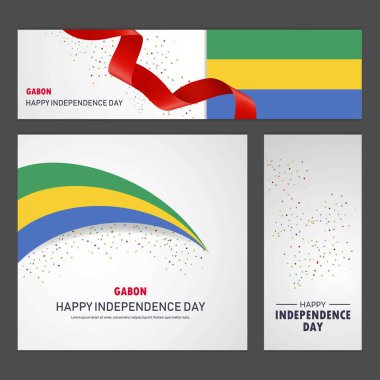 Gabon bağımsızlık günün kutlu olsun afiş ve arka plan belirleme