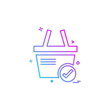 Sepeti simgesi tasarım, renkli vektör çizim