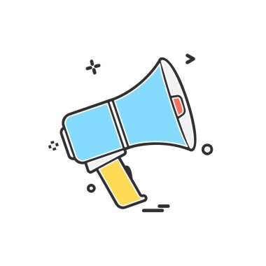 Hoparlör simgesi tasarım, renkli vektör çizim 