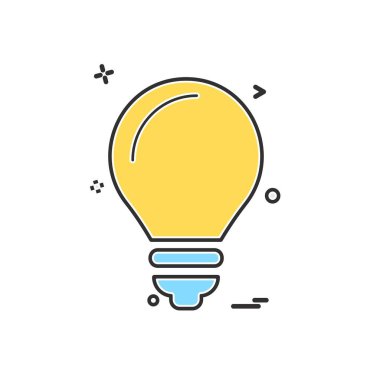 Ampul simgesi tasarım, renkli vektör çizim