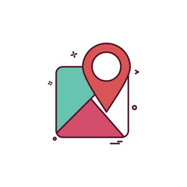 Harita simgesi tasarım vektörü 