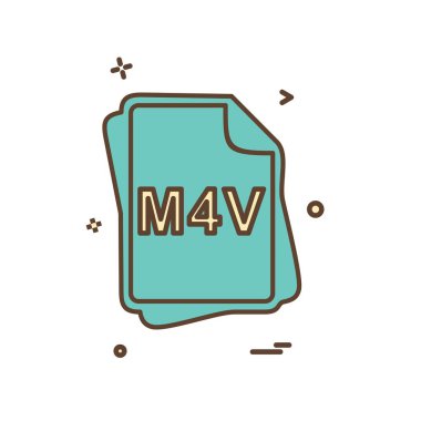 M4V dosya tipi simge tasarım vektörü