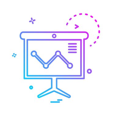 İş grafiği düz simge vektör çizim 