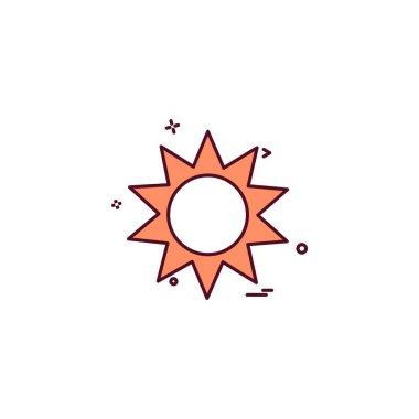 Güneş Parlatıcı sıcak simge vektör tasarımı