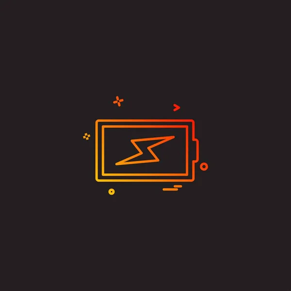 Battery Charging Icon Design Vector — Stock Vector