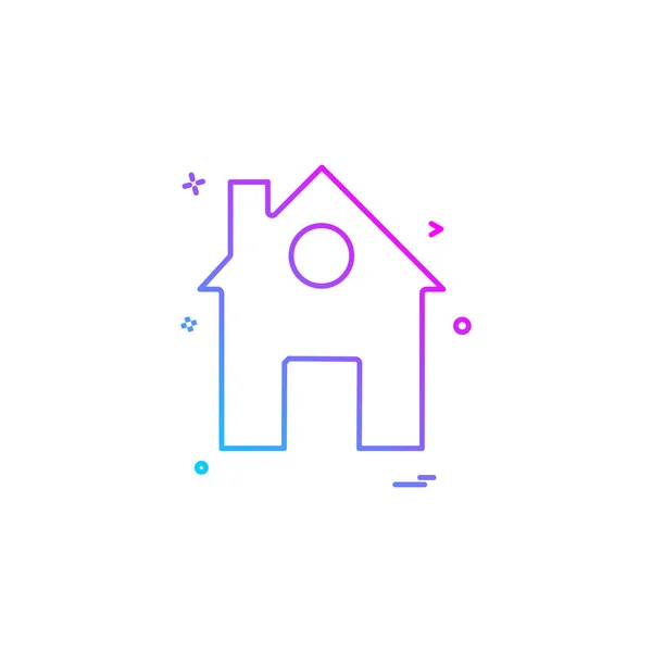 Ikona Dom Projekt Ilustracja Kolorowy Wektor — Wektor stockowy