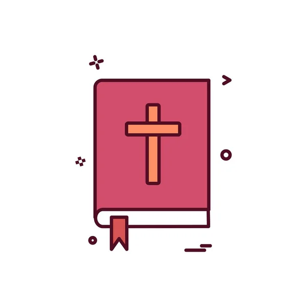 Buch Heilige Bibel Ikone Vektor Design — Stockvektor