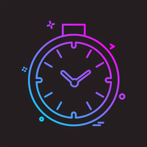 Reloj Icono Plano Vector Ilustración — Archivo Imágenes Vectoriales