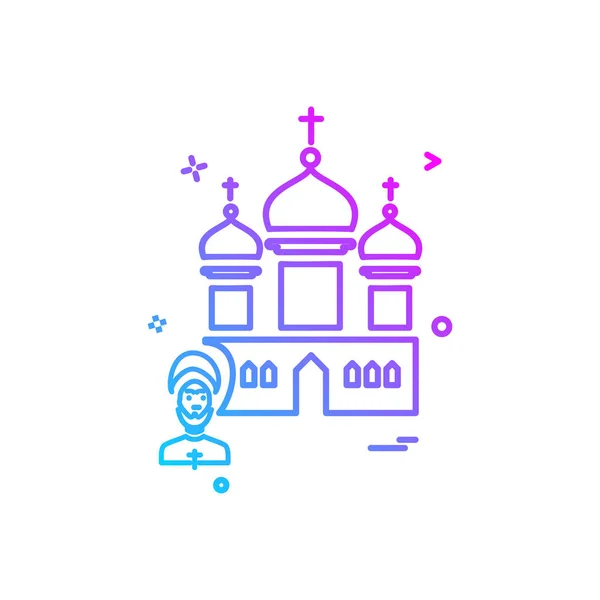 Tempel Icon Design Vektor — Stockvektor