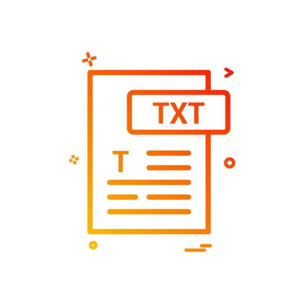 Txt ファイル形式アイコン ベクトル デザイン — ストックベクタ