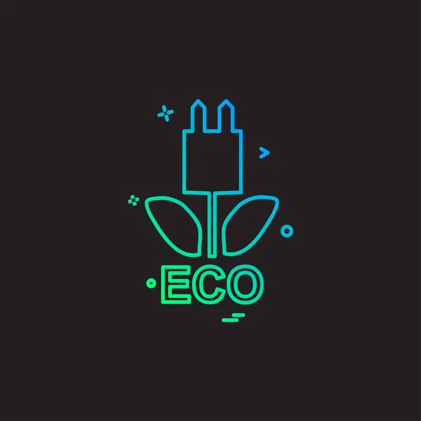 Ecologie Pictogram Ontwerp Vector — Stockvector