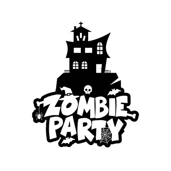 Zombie Partito Tipografia Vettore Progettazione — Vettoriale Stock