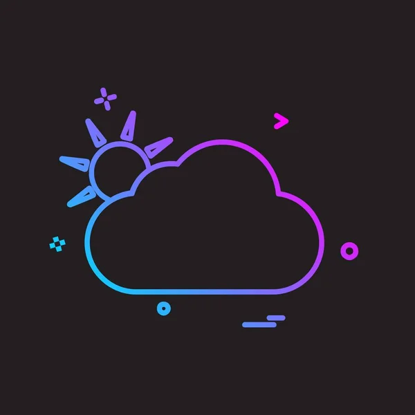 Wolke Icon Design Bunte Vektorillustration — Stockvektor