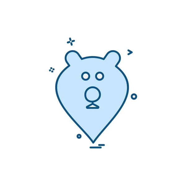 Bear Icon Design Colorful Vector Illustration — Stock Vector