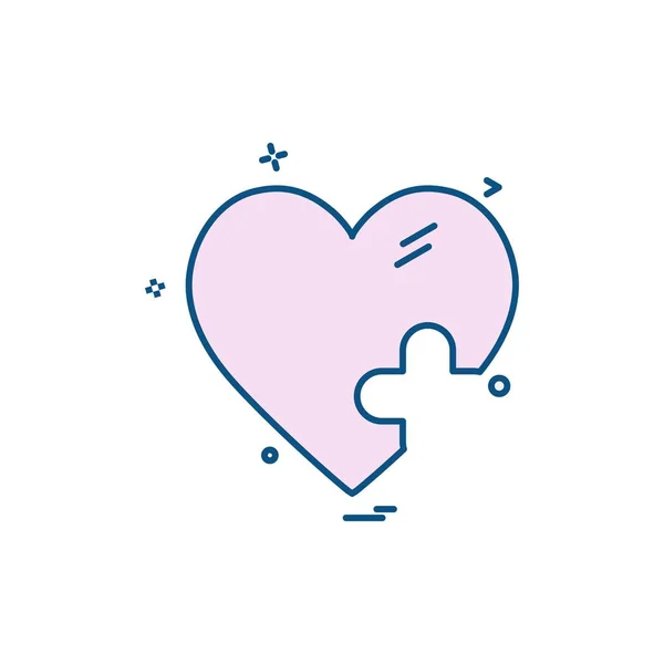 Heart Icon Design Illustrazione Vettoriale San Valentino — Vettoriale Stock