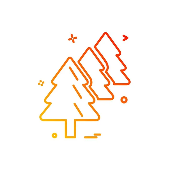 Árbol Navidad Icono Diseño Vector — Vector de stock