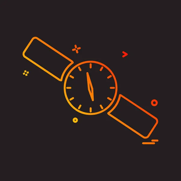 Diseño Del Icono Del Reloj Ilustración Vectorial Colorido — Vector de stock