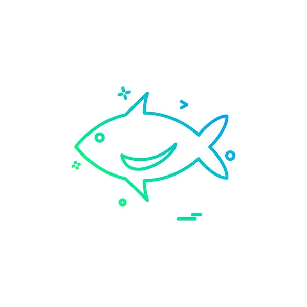 Icono Pescado Vector Diseño — Vector de stock