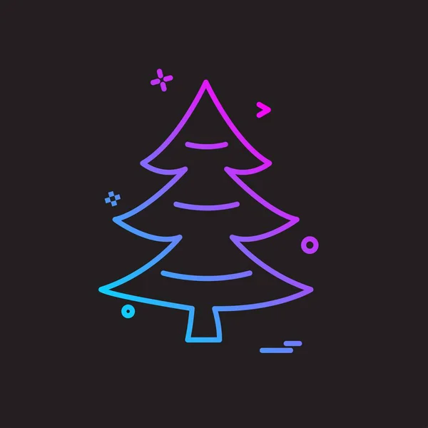 Christmas Tree Icon Design Vector — Stock Vector