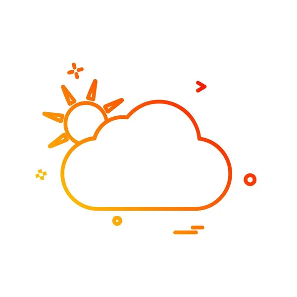 Wolke Icon Design Bunte Vektorillustration — Stockvektor