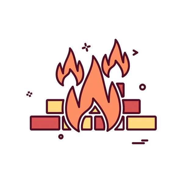 Fireicon Ontwerp Vectorillustratie — Stockvector