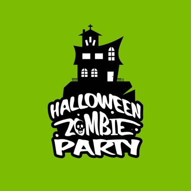 Cadılar Bayramı partisi afiş tasarımı tatil tipografi, renkli vektör çizim için