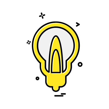 Ampul simgesi tasarım, renkli vektör çizim