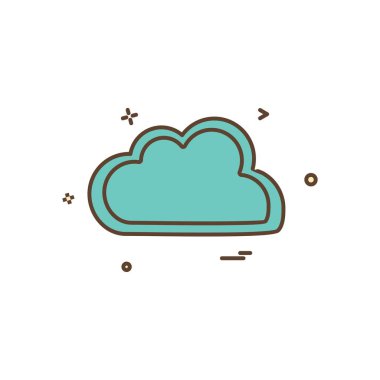 Bulut simgesi tasarım, renkli vektör çizim