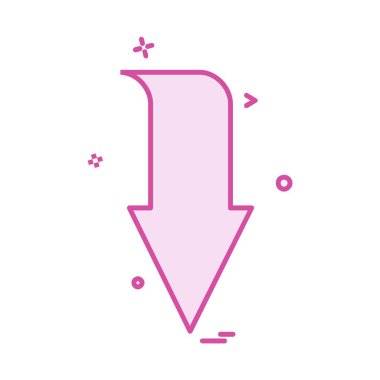 Aşağı ok simgesi tasarım vektörü