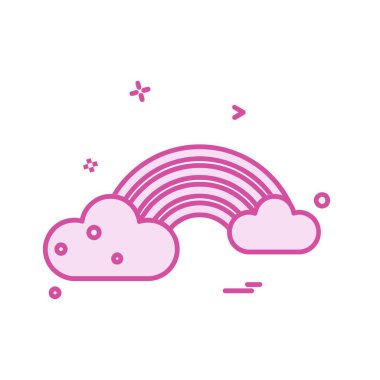 Bulut simgesi tasarım, renkli vektör çizim