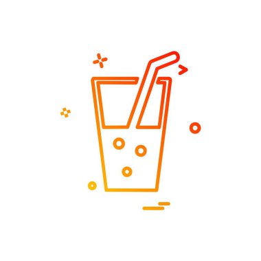 İçki simgesi tasarım, renkli vektör çizim 