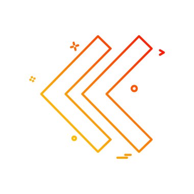 Sol ok simgesi tasarım vektörü