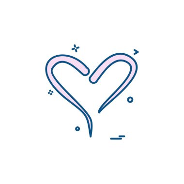 Kalp simgesi tasarım, Sevgililer günü için vektör çizim