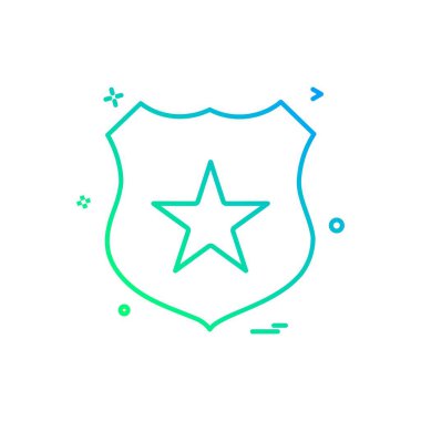 rozet yıldızı ikon vektör tasarımı
