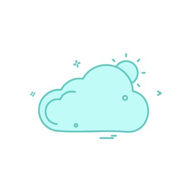 Bulut simgesi tasarım, renkli vektör çizim