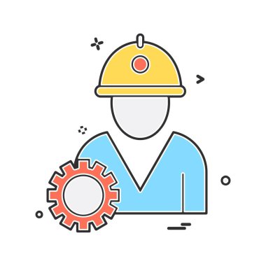 İş simgesi tasarım, renkli vektör çizim