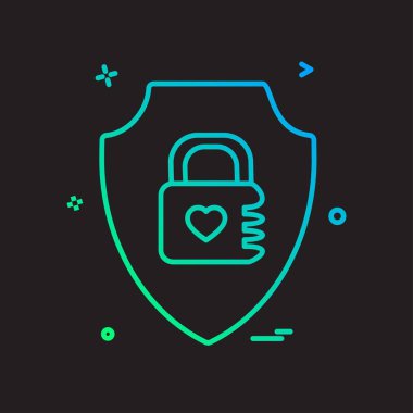 Kalkan simgesi tasarım, renkli vektör çizim