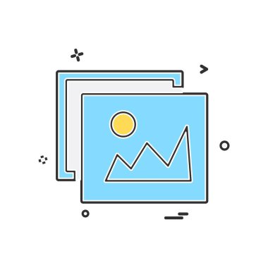 Görüntü simgesi tasarım, renkli vektör çizim