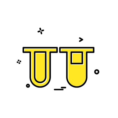 Test tübü simge tasarım vektörü