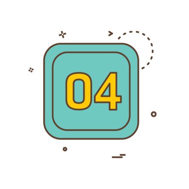 4 tarihi takvim simge tasarlamak vektör