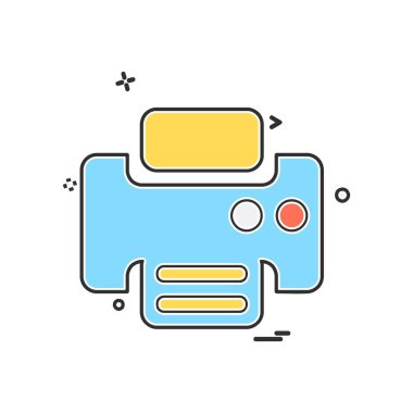 Yazıcı simgesi tasarım, vektör çizim