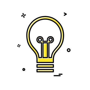 Ampul simgesi tasarım, renkli vektör çizim