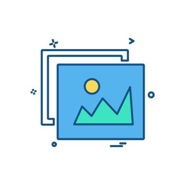 Görüntü simgesi tasarım, renkli vektör çizim