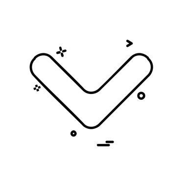 Aşağı ok simgesi tasarım vektörü